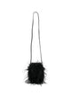 Yves Salomon Black Ostrich Turkey Lamb Silk