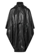 Yves Salomon Leather Cape With Drawstring Waist
