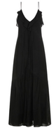 Isabel Marant Black Ruffled V Neck Dress