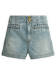 Zimmermann Wanderlust Lightblue Cotton Five-Pocket Shorts