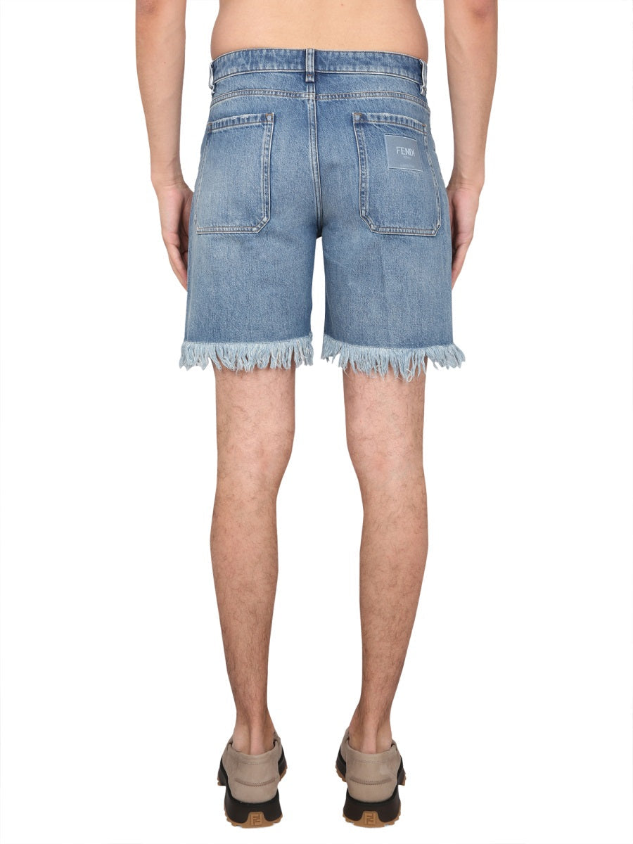 Fendi Denim Bermuda Shorts