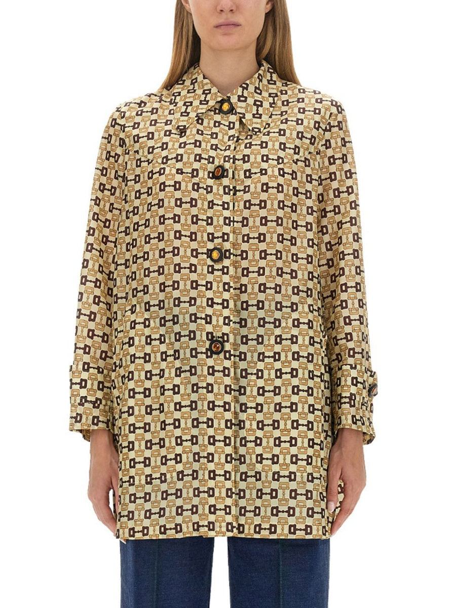Gucci Gucci Horsebit Print Coat