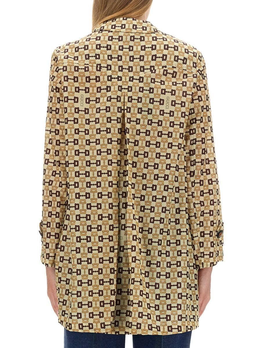 Gucci Gucci Horsebit Print Coat