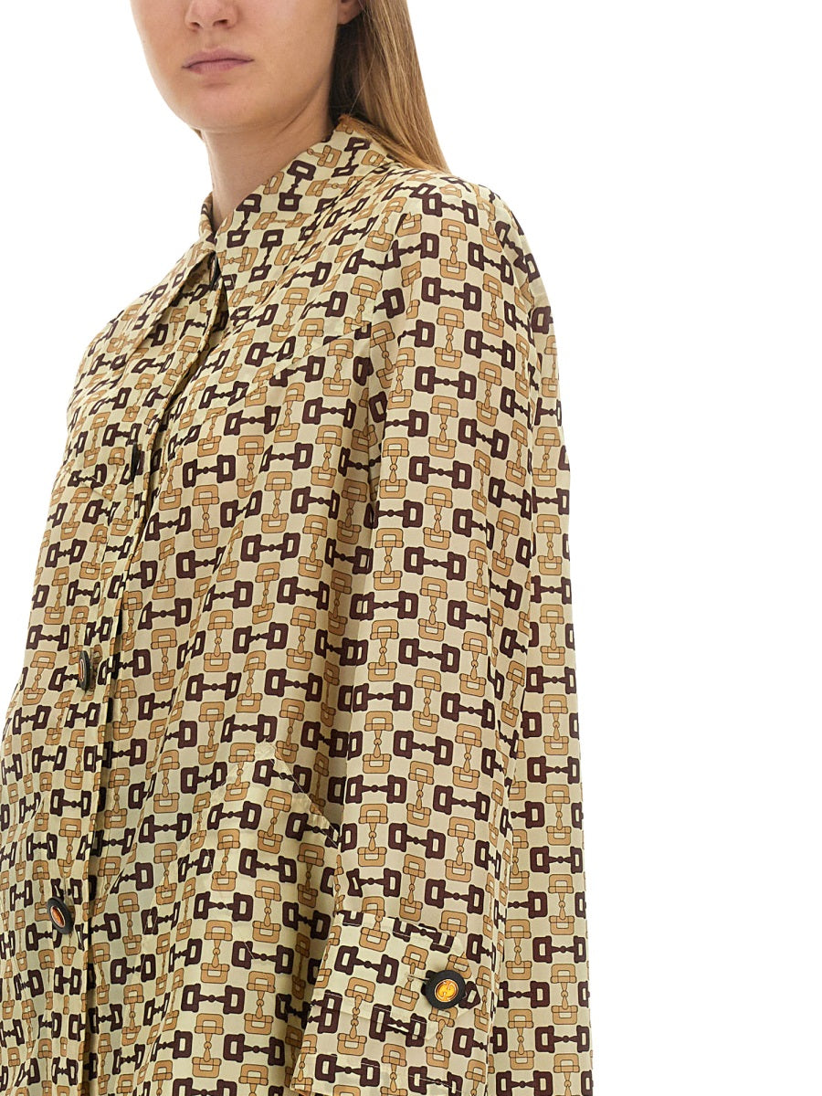 Gucci Gucci Horsebit Print Coat