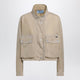 Prada Short Re-Nylon Raincoat In Camel