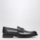 Prada Brushed Leather Moccasins In Black