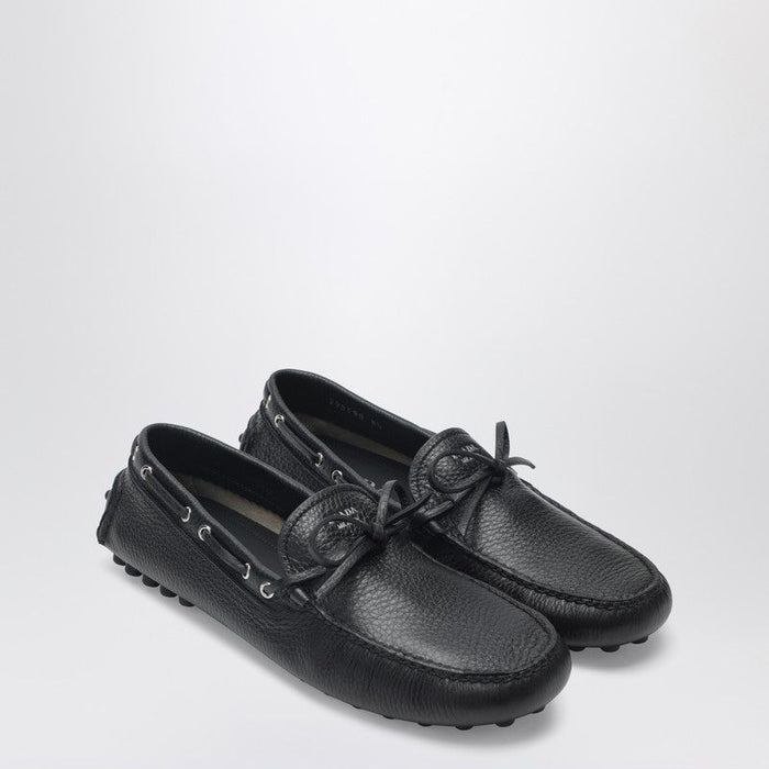 Prada Prada Grid Black Leather Loafers