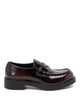 Prada `Chocolate` Brushed Leather Loafers