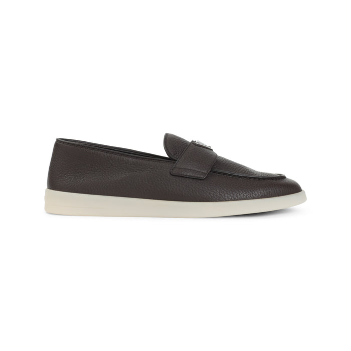 Prada Grained Leather Loafers
