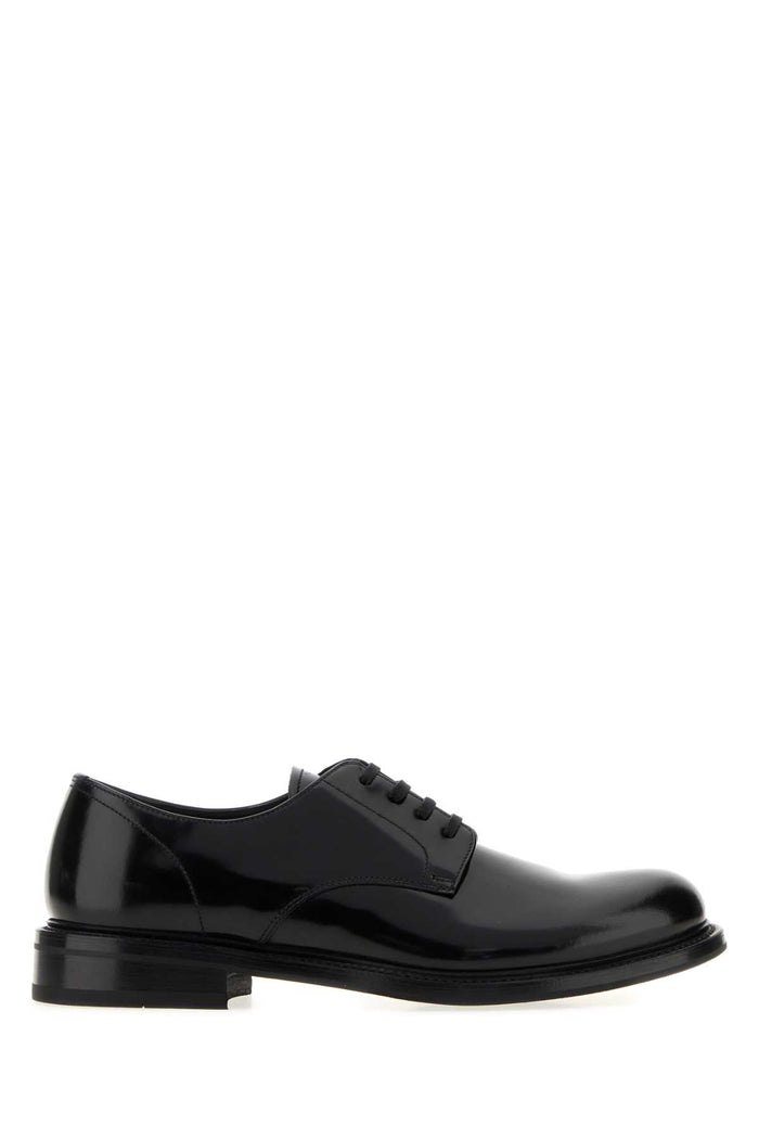 Prada Black Leather Lace-Up Shoes