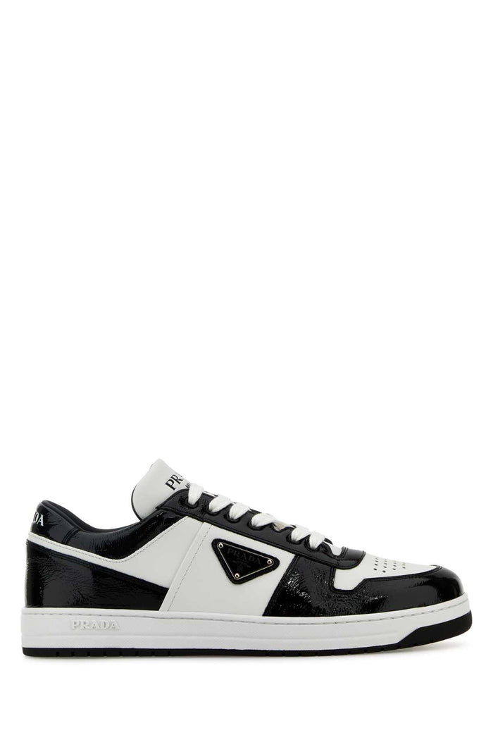 Prada Two-Tone Leather Downtown Sneakers