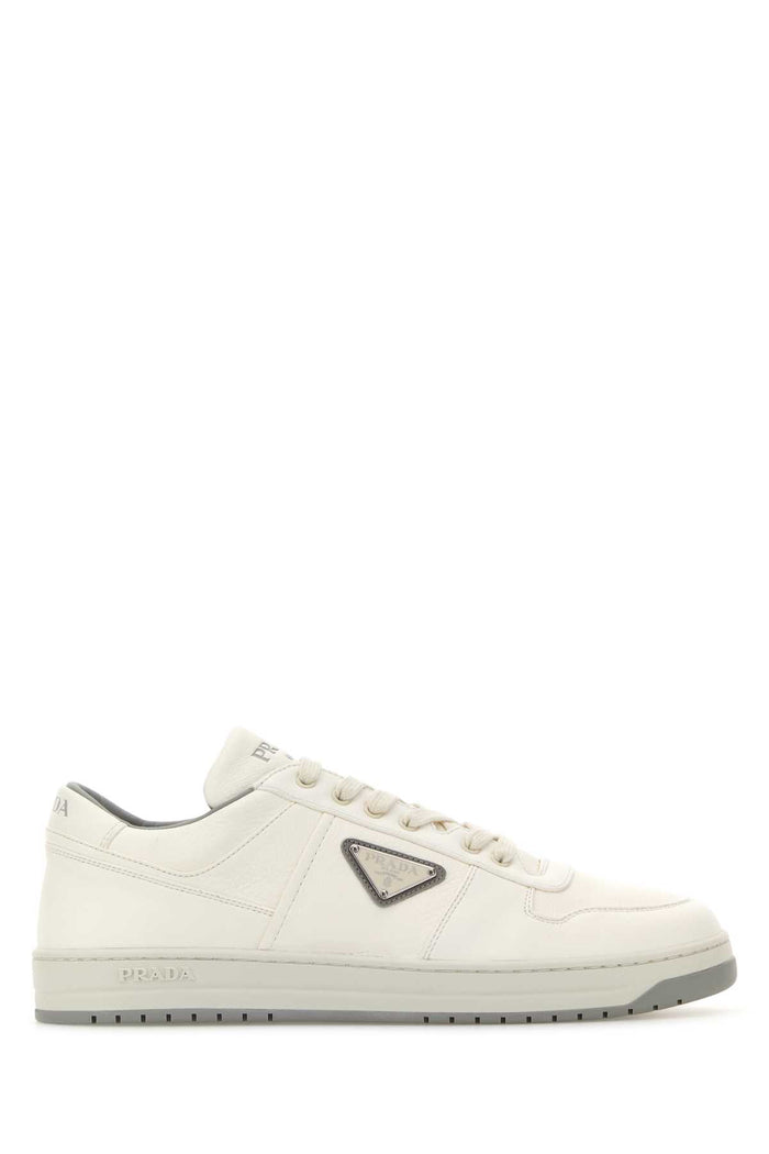 Prada White Nappa Leather Downtown Sneakers