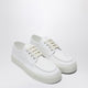 Prada  White Sneaker In Cotton Canvas