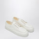 Prada  Sneakers Ivory In Hammered Leather