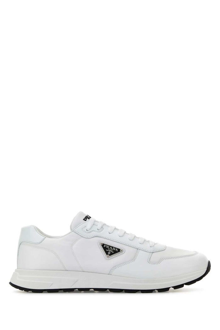 Prada White Nylon And Leather Prax 2.0 Sneakers