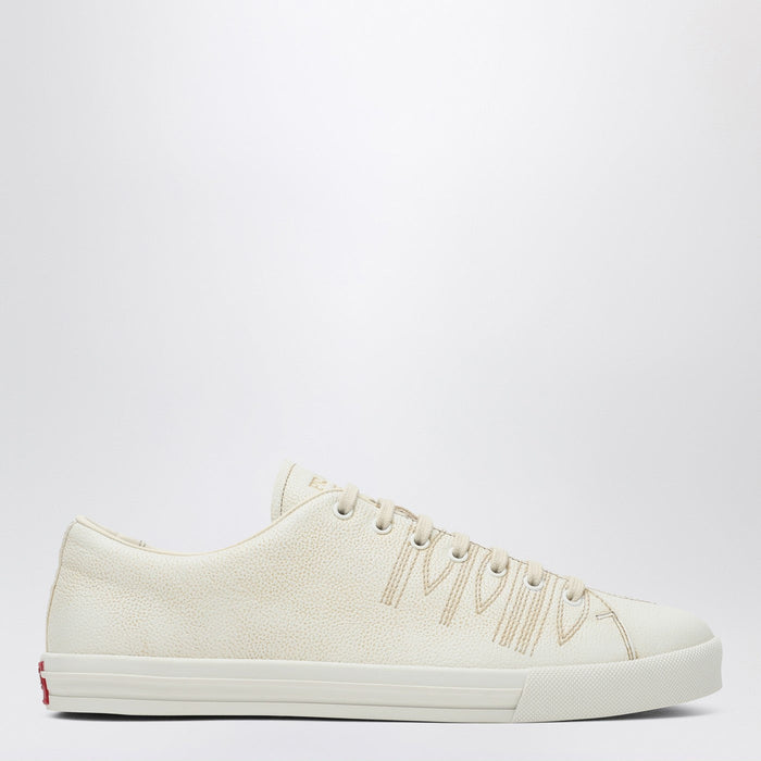 Prada Talc-Coloured Leather Sneakers