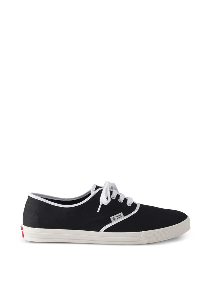 Prada Drill Black Cotton Rubber Sneakers