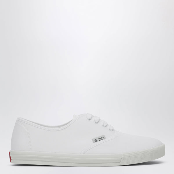 Prada White Drill Fabric Sneakers