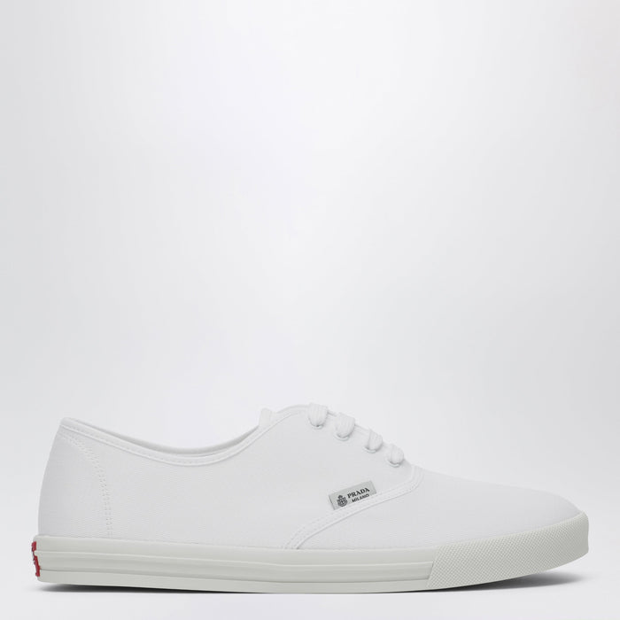 Prada White Drill Fabric Sneakers