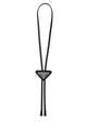 Prada Saffiano-Leather Triangle-Logo Tie