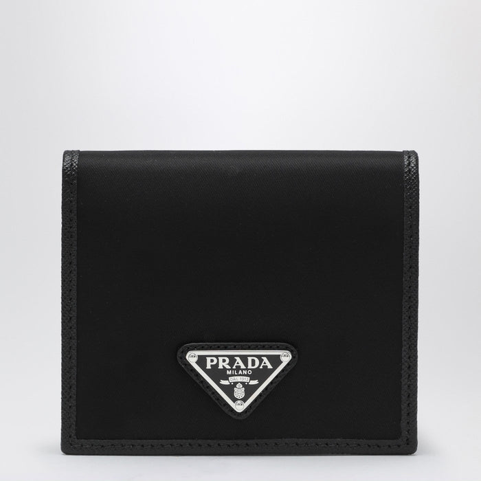 Prada Black Wallet In Nylon E Saffiano