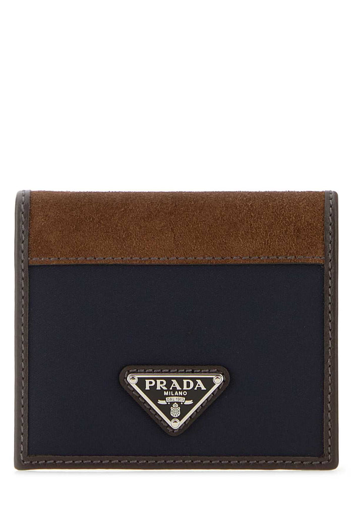 Prada Two-Tone Fabric And Suede Wallet