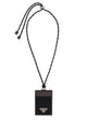 Prada Two-Tone Canvas And Leather Card Holder