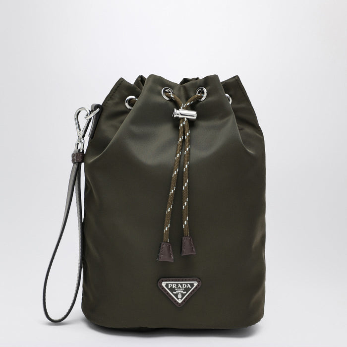 Prada Speedrock Pouch In Re-Nylon And Green Camouflage Leather