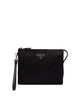 Prada Black Nylon Calfskin Enamel Clutch Bag