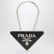Prada Black/Silver Keyring In Enamelled Metal