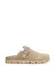 Prada Logo Buckle Suede Mules