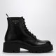 Prada Black Brushed Leather Ankle Boot