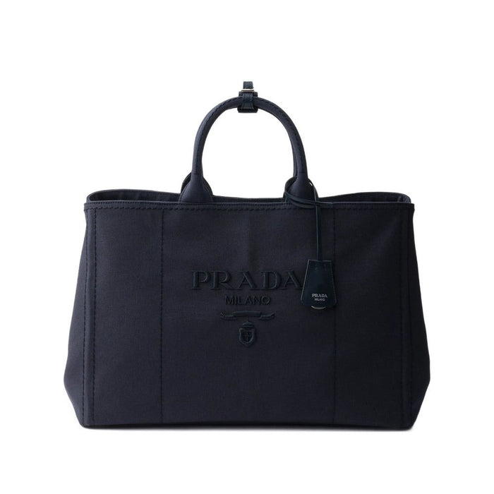 Prada Navy Blue Canvas Shopping Bag