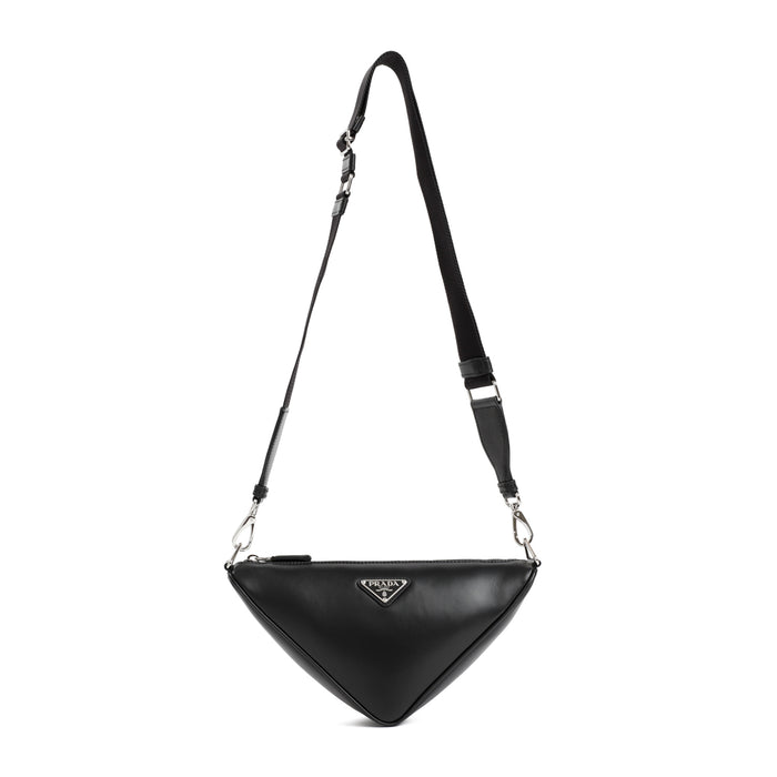 Prada Black Leather Triangle Crossbody Bag