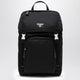 Prada Black Re-Nylon Backpack With Snap Fastener