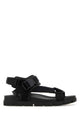 Prada Black Fabric Suede Sandals