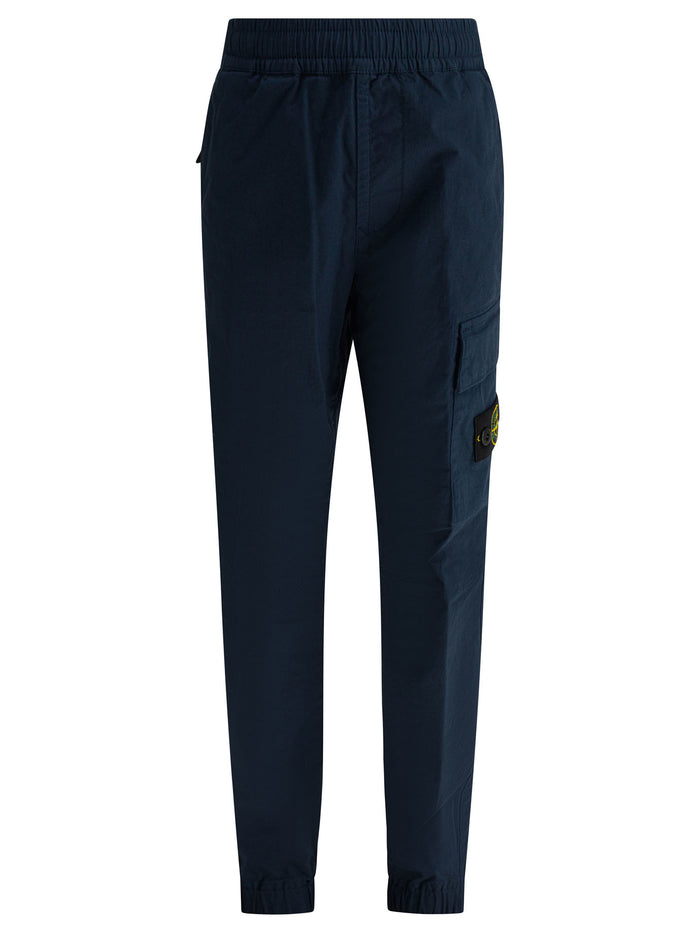Stone Island Kids Blue Cotton Trousers