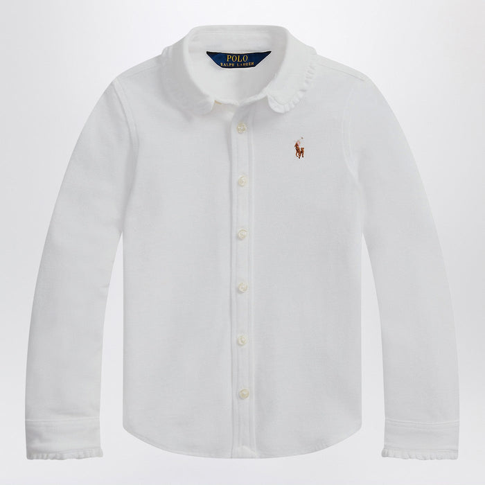 Polo Ralph Lauren White Oxford Shirt With Ruffles