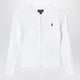 Polo Ralph Lauren White Fine Cable-Knit Cotton Cardigan