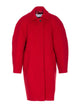 Filippa K Red Cocoon Coat With Frontal Buttons Closure