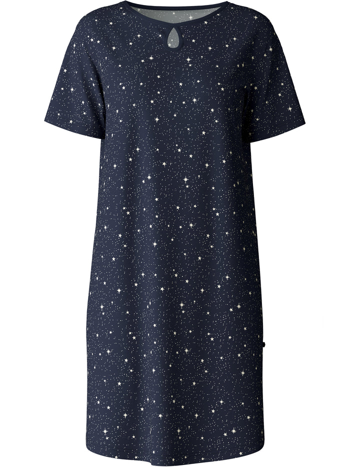 Calida Blue Cotton Sleepshirt Pajamas