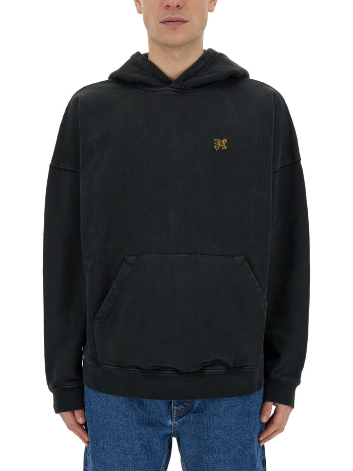 Palm Angels "Burning Monogram" Print Sweatshirt