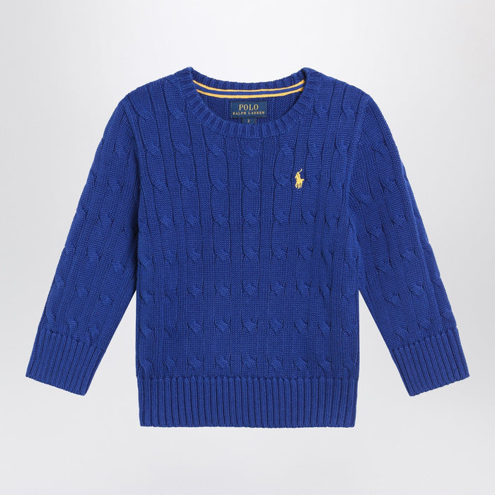 Polo Ralph Lauren Bright Blue Cable-Knit Crewneck Sweater