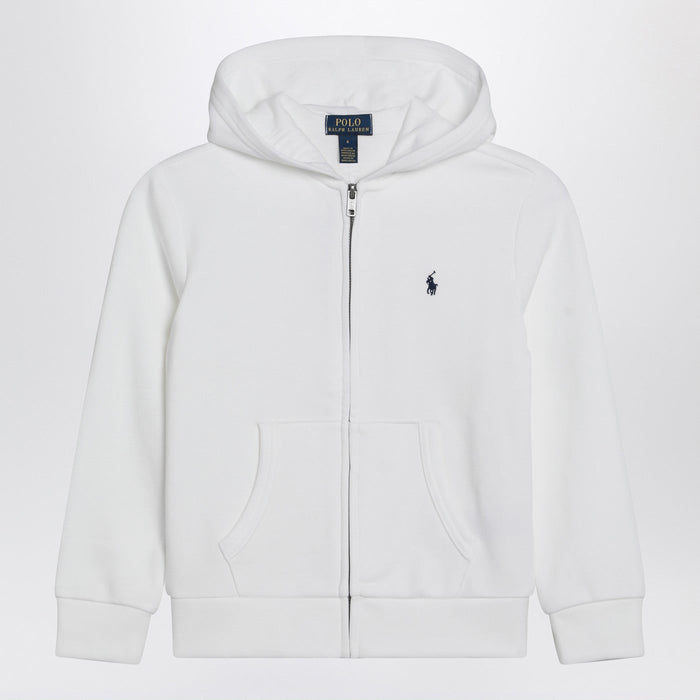 Polo Ralph Lauren White Zip-Up Sweatshirt In Cotton Blend