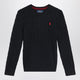 Polo Ralph Lauren Black Cable-Knit Crewneck Sweater