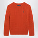 Polo Ralph Lauren Orange Cable-Knit Wool And Cashmere Sweater