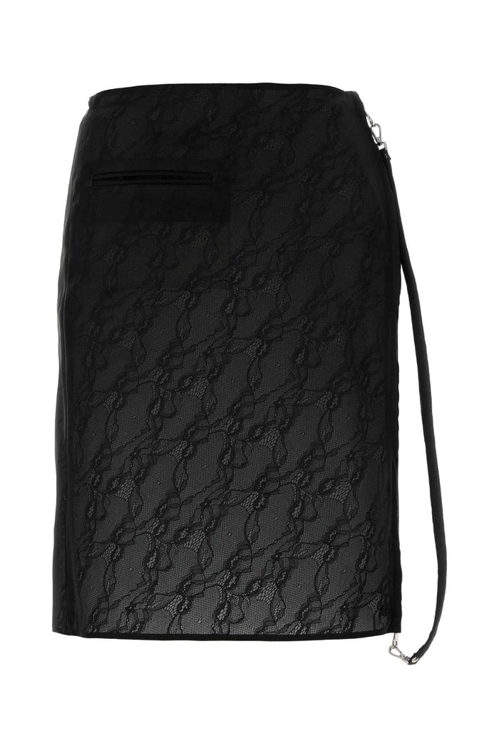 Courregès Black Stretch Nylon Blend Skirt