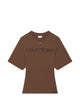 Courregès Brick/Black Cotton Tshirt With Logo