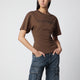 Courrèges Brick/Black Cotton T-Shirt With Logo