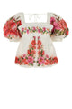 Farm Rio Printed Linen Blend Blouse